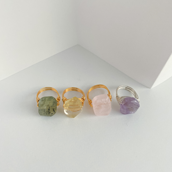Wrapped Rings Large Oval Faceted Quartz - Image 2