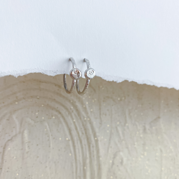 Textured Hearth Hoop Earrings