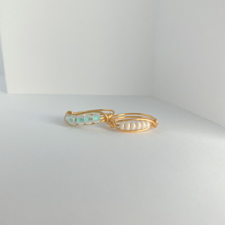 Wrapped Czech Glass Rings