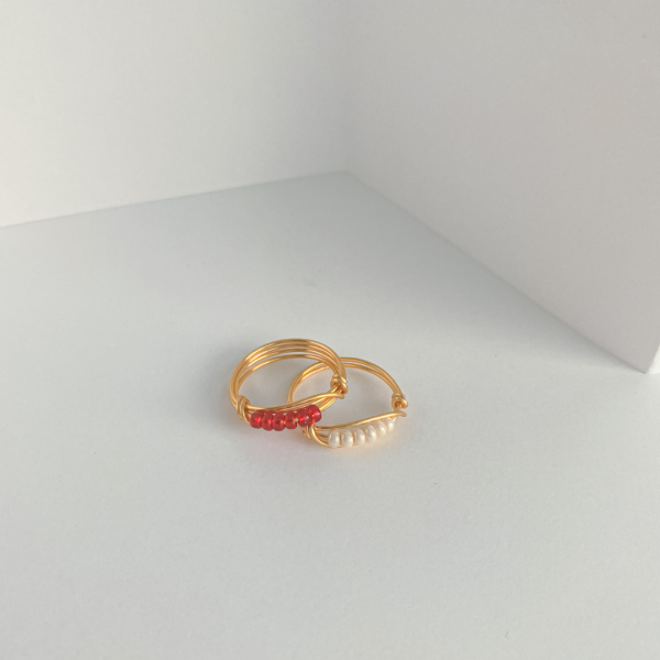 Wrapped Czech Glass Rings - Image 4