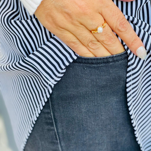 Wrapped Tiny Pearl Rings - Image 2