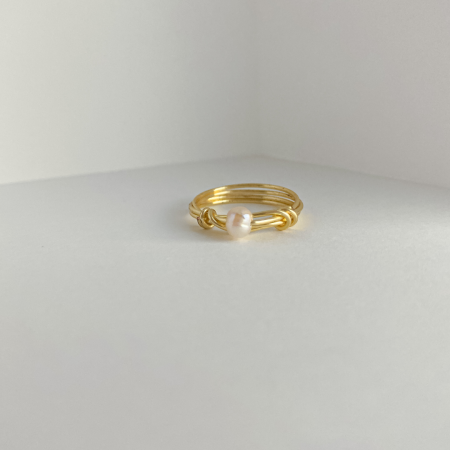 Wrapped Tiny Pearl Rings