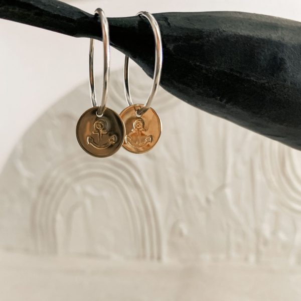 Anchor Hoop Earrings