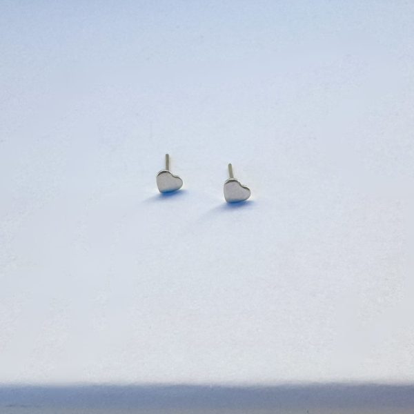 Silver Heart Studs