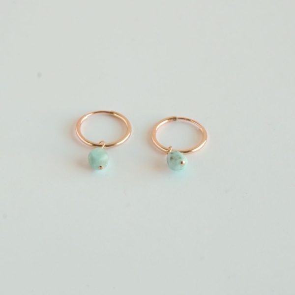 Larimar Hoop Earrings