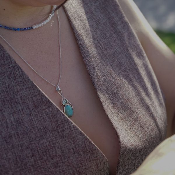 Larimar+Aquamarine Silver Necklace - Image 2